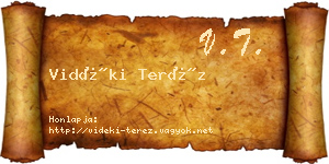 Vidéki Teréz névjegykártya